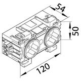 tehalit.WA Gniazdo SCHUKO 2-krotne 45st. WAGO montaż krawędziowy zielony GS20116029 HAGER