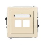 DECO Gniazdo antenowe multimedialne podwójne bez modułu (standard Keystone) beżowy 1DGM-2P KARLIK