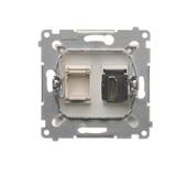 Simon 54 Gniazdo HDMI złoty mat