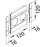 tehalit.WA Maskownica podwójna ABS bezhalogenowy 120mm czerwony GB120203020 HAGER