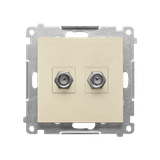 Simon 55 Gniazdo antenowe typu /F/ podwójne Do instalacji indywidualnych Szampański mat