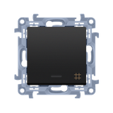 Simon 10 Łącznik krzyżowy z podświetleniem LED 10A z. śrub. czarny