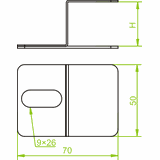 LM38 Łapka mocująca kanał 1,0 mm