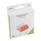 Szybkozłączka 3x 0,5‑2,5mm2 transparentna/pomarańczowa 2273‑203, 2273‑203/995‑030 /30szt./ WAGO