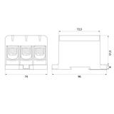 Złączka przelotowa WLZ35/3x150/n niebieska OPATÓWEK