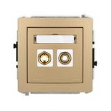 DECO Mechanizm gniazda głośnikowego pojedynczego (typu banan - czerwony i czarny, pozłacany, 4 mm2,