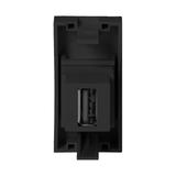 NOEN USB data, gniazdo modułowe 22,5x45mm USB data 2.0, przelotka, czarne OR-GM-9010/B/USBDAT1 ORNO