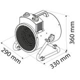 Nagrzewnica elektryczna 5kW przemysł, regulacja ustawienia, IPX4