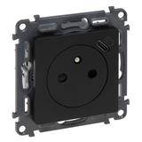 VALENA LIFE - GNIAZDO 2P+Z Z GNIAZDEM USB TYP C - CZARNE