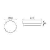 Ideus plafon zewnętrzny LED Aron C 18W 1960lm 4000K czarny O21cm IP65 03801