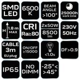 Reflektor podwójny 2x50W SMD LED 9000lm na statywie 1.8m