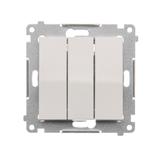 Simon 54 Przycisk potrójny 10A szybkozłączka biały