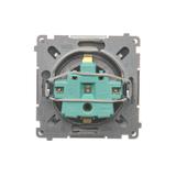 Simon Basic Gniazdo wtyczkowe z uziemieniem Schuko z przesłonami torów prądowych16A 250V zaciski śrubowe stal inox BMGSZ1Z.01/21 BMGSz1z.01/21 KONTAKT