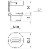 DŁAWIK M20 DO PŁ.KABLA 8X19