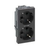 Simon Connect Gniazdo podwójne S500 Schuko 2x230V 16A z sygnalizacją śrubowe szary grafit 50010472-038 KONTAKT