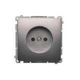 Simon Basic Gniazdo wtyczkowe bez uziemienia 16A 250V zaciski śrubowe stal inox BMG1.01/21 KONTAKT