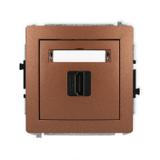 DECO Mechanizm gniazda pojedynczego HDMI 2.0 brązowy metalik