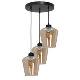 Milagro lampa wisząca Santiago Amber 3xE27 czarna MLP6613