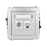 DECO Mechanizm gniazda antenowego poj. typu F (SAT) + gniazda komp. poj. 1xRJ45, kat. 6, 8-stykowy s