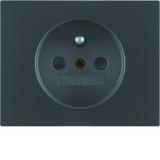 BERKER K.1 Płytka czołowa z przysłoną styków do gniazda z uziemieniem antracyt mat lakierowana 39657