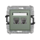 ICON Mechanizm gniazda komputerowego podwójnego 2xRJ45, kat. 6, ekranowany, 8-stykowy szałwiowy