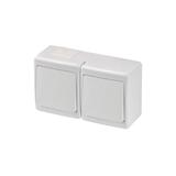 Wyłącznik BETA, podwójny, jednobiegunowy,IP44, biały*