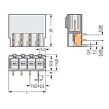 MCS-MAXI gniazdo 4-bieg. jasnoszare raster 7,62 mm /24szt./ WAGO