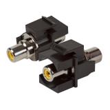 Adapter Keystone Snap-In Cinch (czarne gniazdo / żółty pierścień)