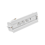 SIMON 480 TS48-630E30BK0-33 Spinner 3 gn. typ E + ładow. USB A+C i płytka dla 2 złączy RJ45 keystone