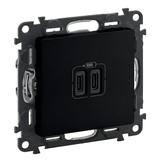 Valena Life - Gniazdo Usb Typ C+C - 15 W - Czarne 756307 LEGRAND