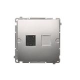 Simon Basic Gniazdo komputerowe RJ45 kategoria 6 pojedyncze z przesłoną przeciwkurzową . Montaż na łapki lub wkręty srebrny mat BM61.01/43 KONTAKT