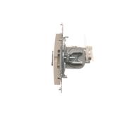 Simon 54 Gniazdo komputerowe podwójne RJ45 kategoria 6 ekranowane z przesłoną przeciwkurzową kremowy