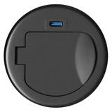 Gniazdo meblowe O6cm wpuszczane w blat z pokrywką, ładowarką USB i przewodem 1,9m, 1x2P+Z (Schuko), OR-GM-9040(GS)/B ORNO