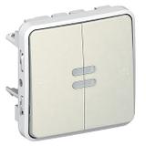PLEXO55 ŁĄCZNIK SCHODOWY + PRZYCISK PODŚWIETLANY BIAŁY/ECRU 10AX-250V~, Legrand