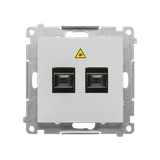 Simon 55 Gniazdo światłowodowe / optyczne podwójne SC/APC Aluminium mat