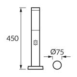Oprawa ogrodowa z czujnikiem ruchu TUBER 45 PIR E27 C BLACK