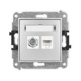 ICON Mechanizm gniazda antenowego poj. typu F (SAT) + gniazda komp. poj. 1xRJ45, kat. 5e, 8-stykowy