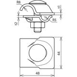 Zacisk uniwersalny MV do drutu 8-10/16 mm, stal nierdzewna NIRO