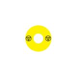 Ex9P1 H S6EMS Naklejka wyłącznika awaryjnego do Ex9P1 H średnica 60mm samoprzylepna żółta symbol ES