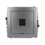 DECO Mechanizm gniazda pojedynczego HDMI 2.0, bez pola opisowego grafitowy