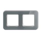 ICON Ramka uniwersalna podwójna zaokrąglona - efekt szkła (ramka: grafitowa; spód: biały) grafitowy