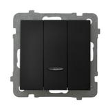 AS Łącznik potrójny z podświetleniem niebieskim - kolor czarny metalik