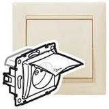 VALENA GNIAZDO POJEDYNCZE 2P+Z IP44 KREM 16A-250V~, Legrand