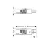 WINSTA EIB gniazdo 2-torowe czarne z obudową odciążającą naciąg