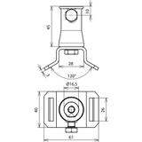 Łącznik z gniazdem mocowania, szer. 25 mm, stal nierdzewna NIRO
