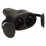 Bryzgoszczelne podwójne gniazdo gumowe IP44 wersja Schuko 16A 230V OR-AE-13117(GS) ORNO