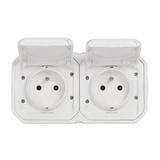 NOWE PLEXO - GNIAZDO 2X2P+Z POZIOME KOMPLET NATYNKOWY 16 A - 250 V BIAŁE 069778L LEGRAND