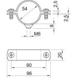 2900/W, ŚRUB.OBEJMY DYSTANS.1 3/4" M6