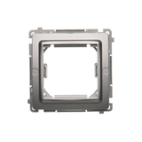 Simon Basic Adapter (przejściówka) na osprzęt standardu 45 × 45 mm. Montaż do puszki na łapki i wkręty srebrny mat BMA45M/43 KONTAKT