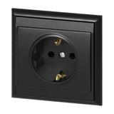Gniazdo pojedyncze podtynkowe 2P+Z, Schuko Luna, 16A, 250V, PT-17L, czarny